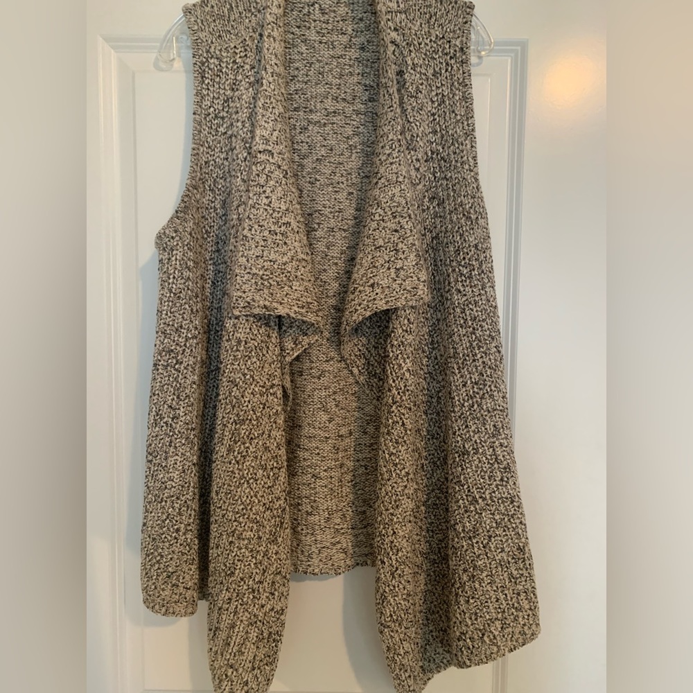 Jones New York Kimono Style Tweed Sweater Cream & Brown Size XL NWOT